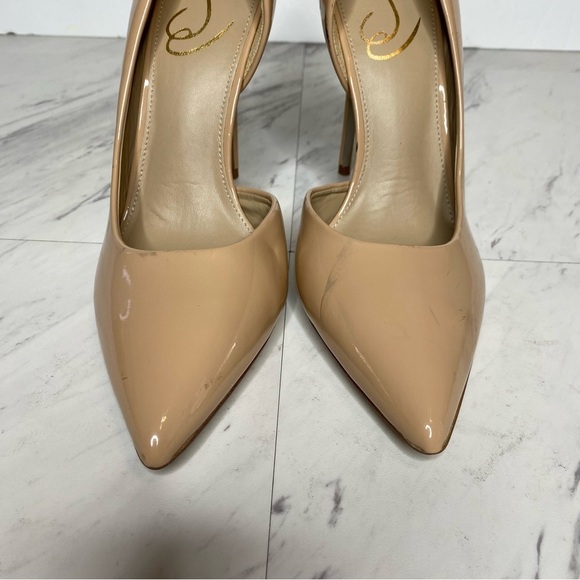 Sam Edelman Delores Tan Patent Pointy Toe Heel Pump 8M - Picture 13 of 16